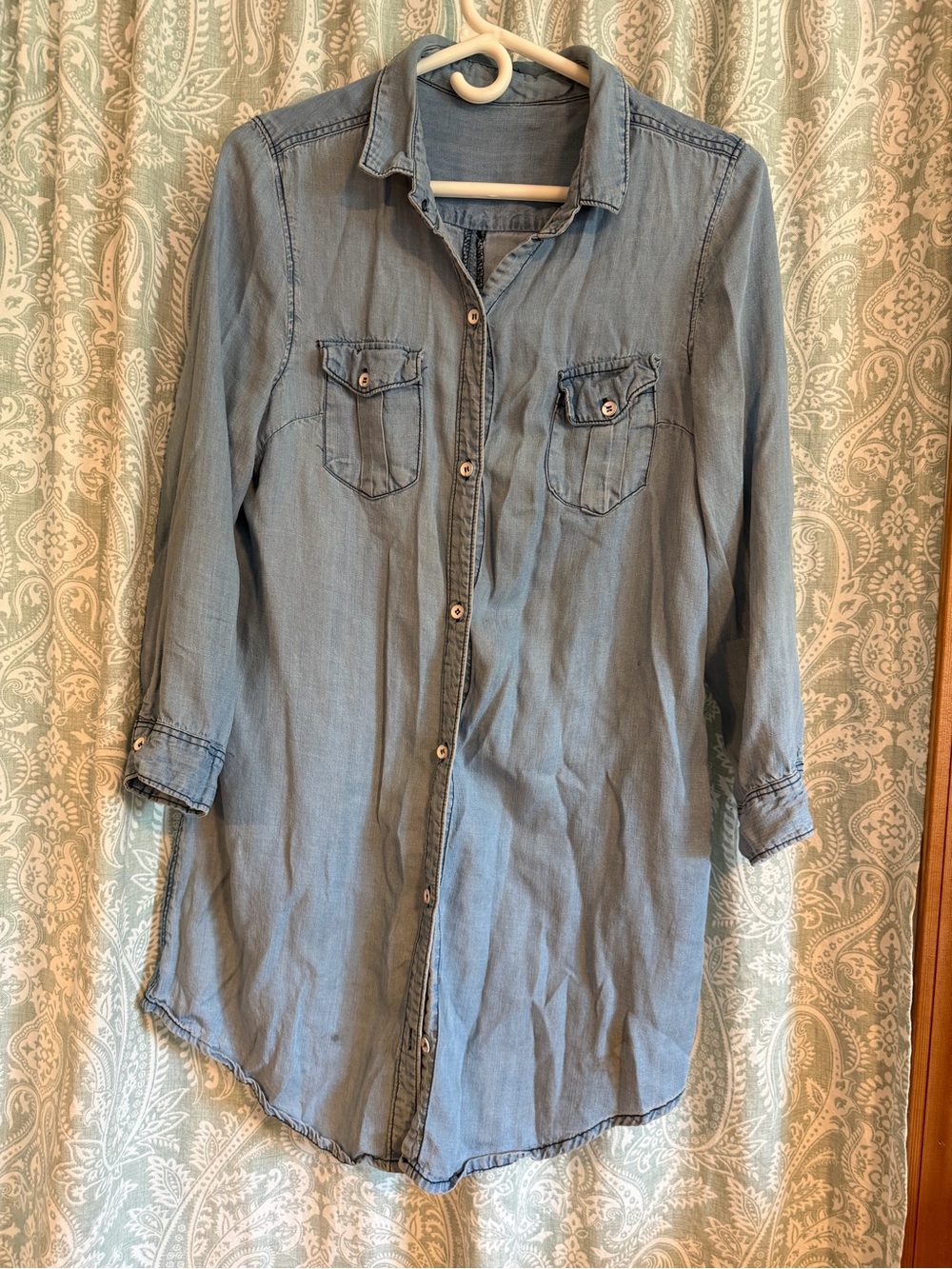 Light Wash Denim Shirt Tunic